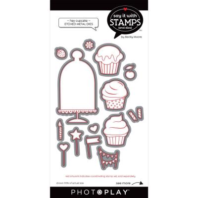 PhotoPlay Say It With Stamps Die Set - Hey Cupcake